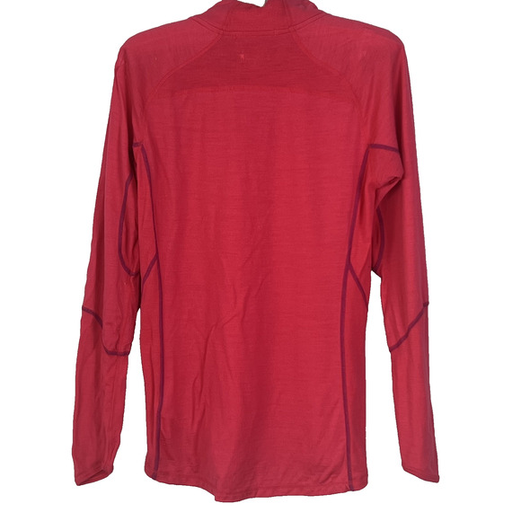 Smartwool Sweater Womens Size L Pink Quarter Zip Merino Wool Mock Neck - Picture 2 of 10